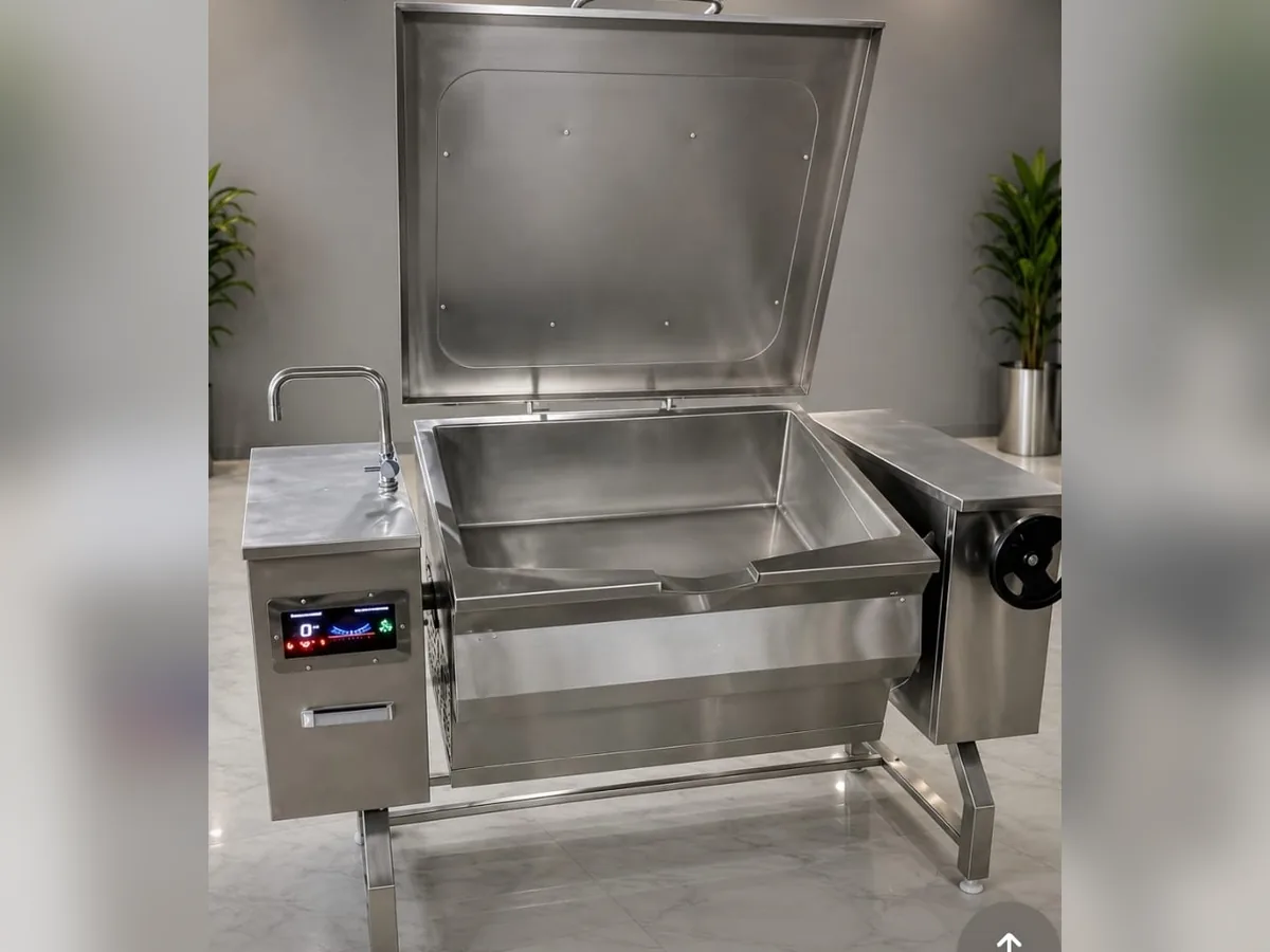 Rathin induction tilting bratt pan with lid